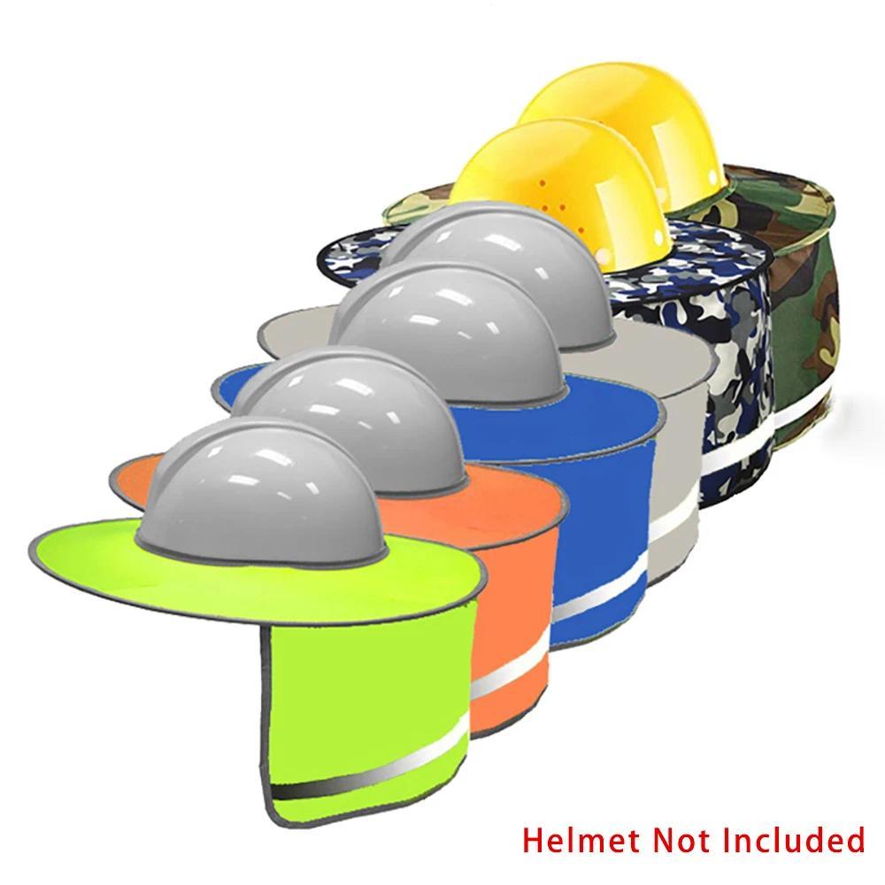 Summer Sun Shade Safety Helmet Neck Shield Helmets Reflective Stripe Safety Cap Hat For Construction