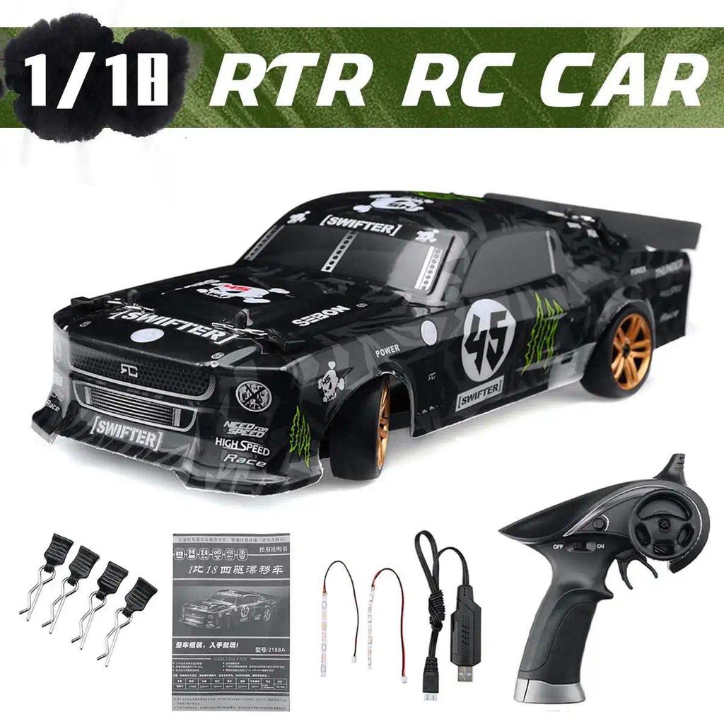HBX 2188A 1/18 4WD 2.4G Mobil RC Drift Kecepatan Tinggi Kendali Jarak Jauh Proporsional Penuh untuk 