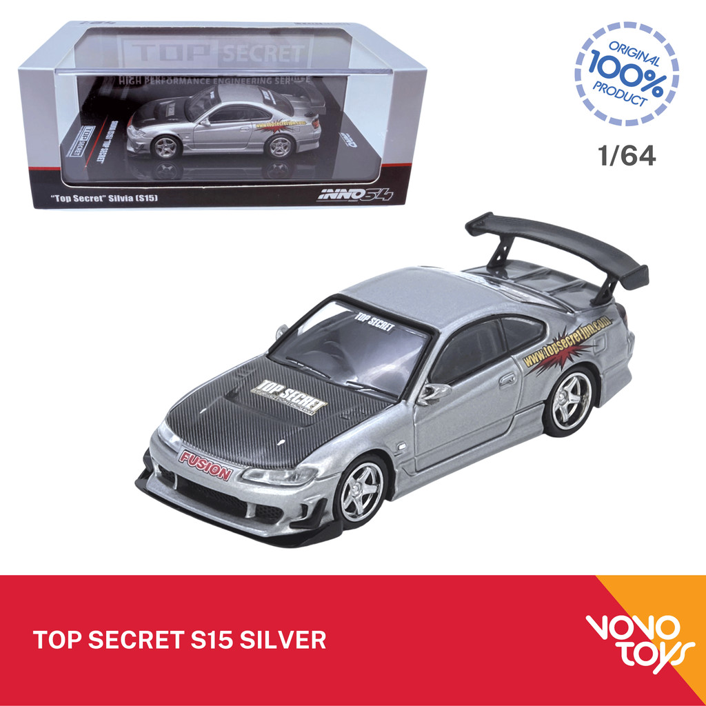 Inno 1/64 Top Secret Silvia S15 Silver