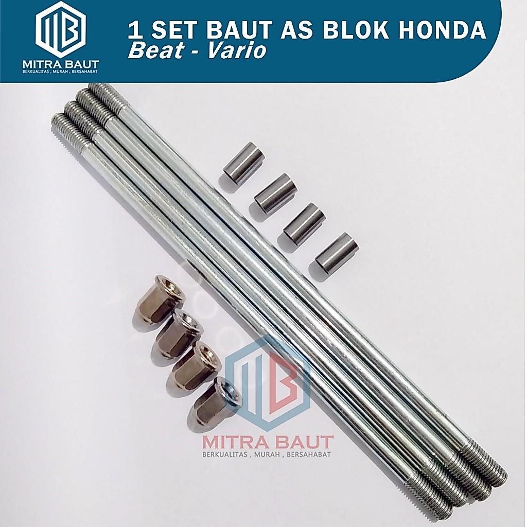 1 Set Baut Tusuk Sate Beat /Baut Ancer Beat/Vario 110/Baut As Blok Honda Beat