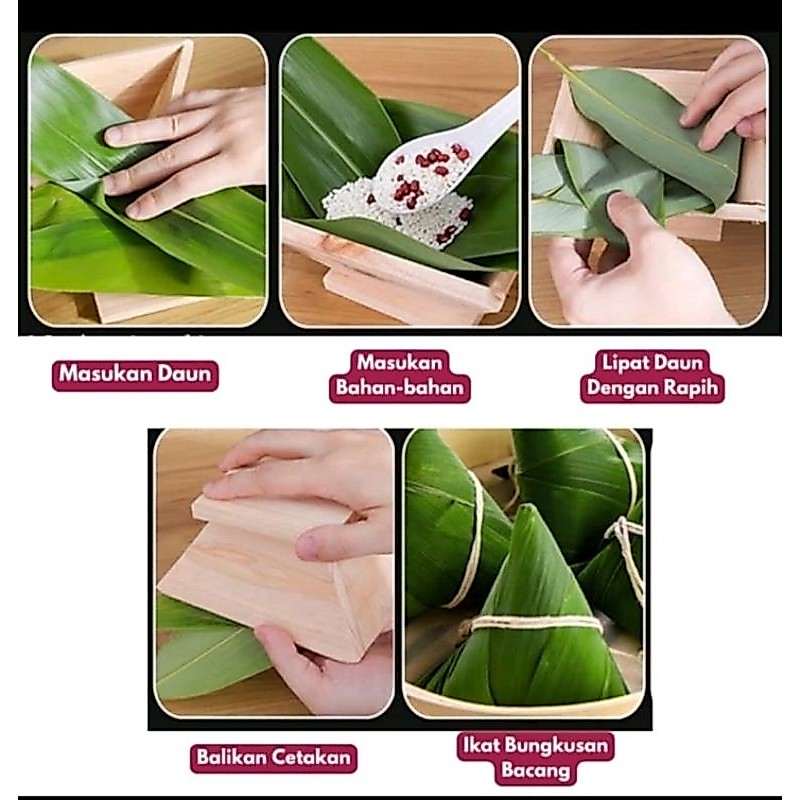 cetakan bacang segitiga bahan kayu