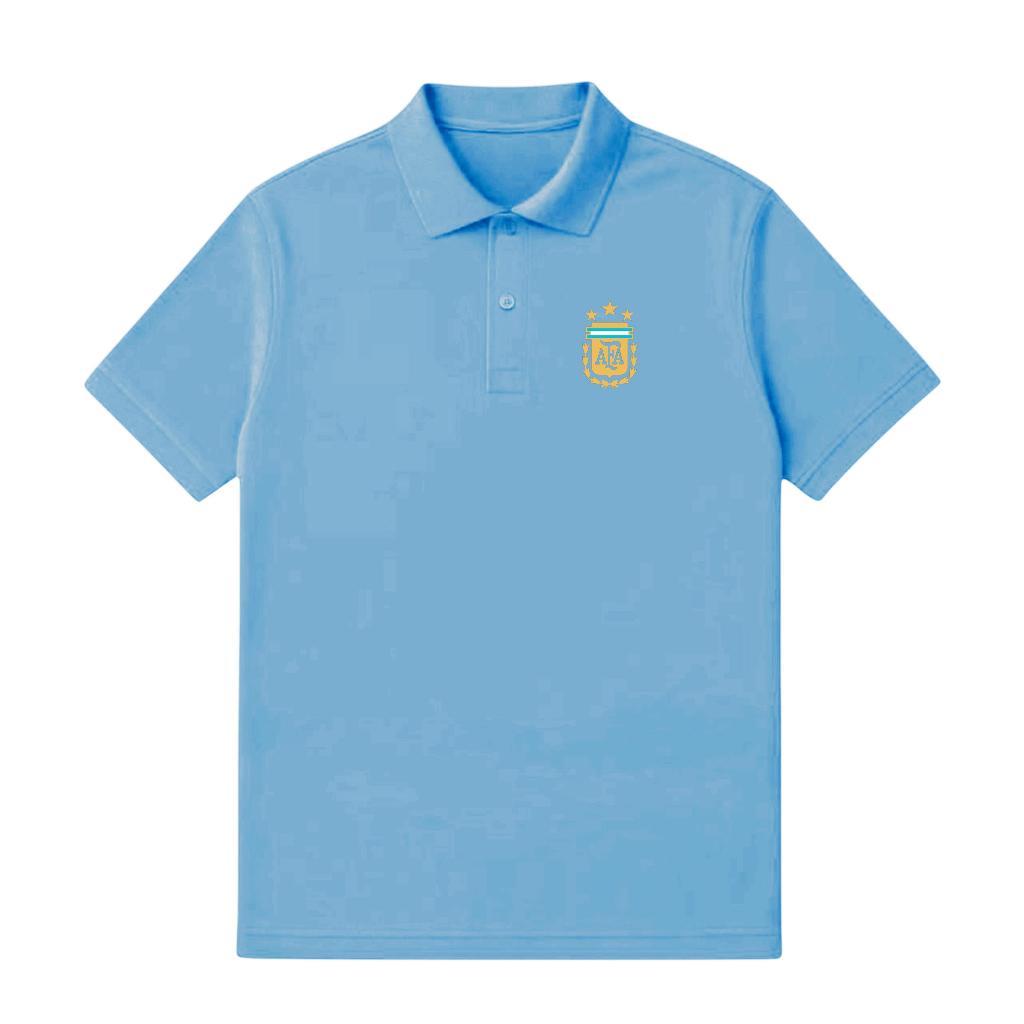 Grass Sabik - Polo Shirt Negara Argentina Kaos Bola Piala Dunia 2026 Kaos Pria Wanita-Biru Muda