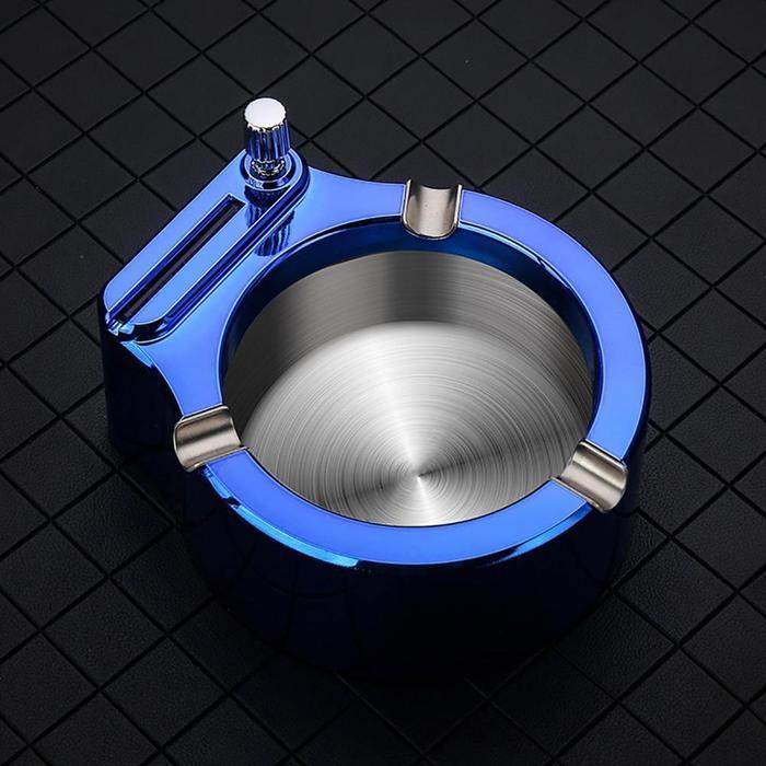 Asbak Korek Gesek Metal – Hadiah Eksklusif & Dekorasi Ruangan - Blue