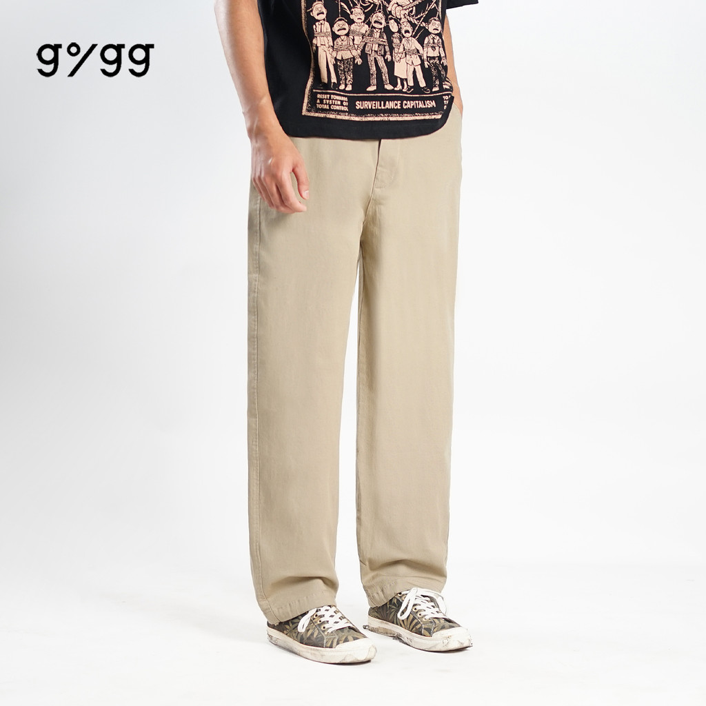 Gigg - Backflip - Wide Leg Pants Khaki - Celana Gombrang Cowok Oversize Skena Pria Chinos Loose Fit