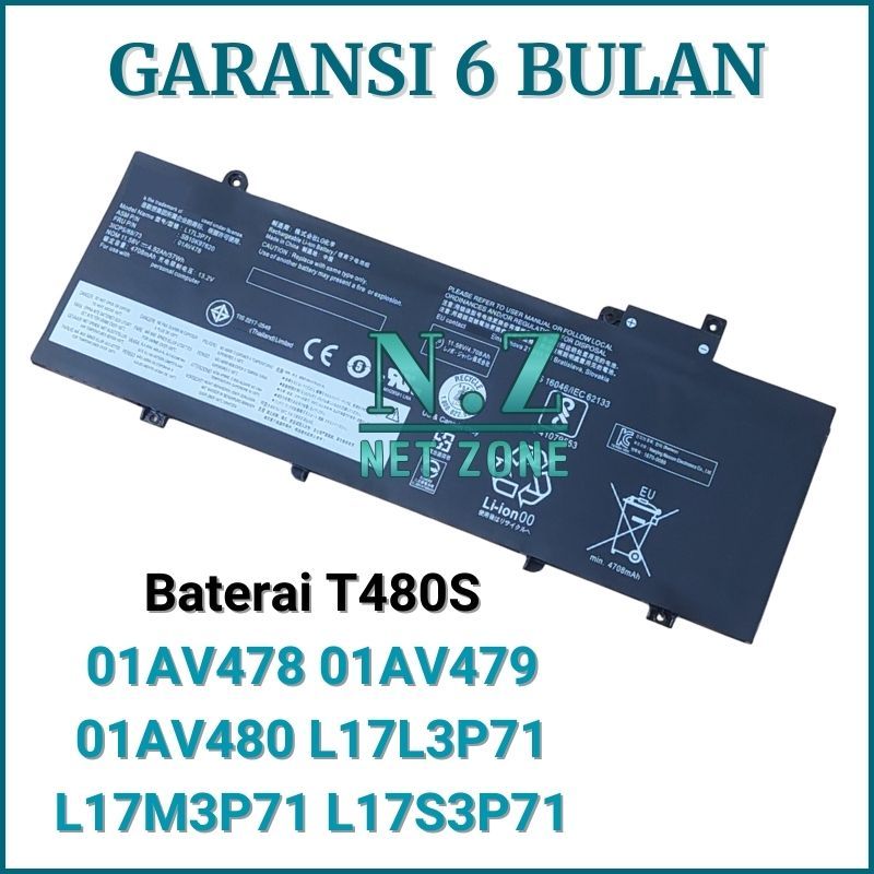 Baterai Battery Laptop Model 01AV478 01AV479 01AV480 - L17L3P71 L17M3P71 L17S3P71 -NZONE