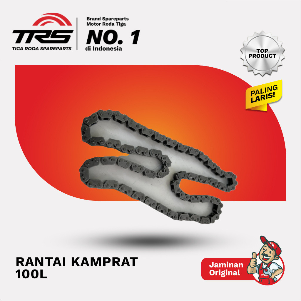 TRS Rantai Kamprat 100L Motor Roda Tiga Viar Vixr Pnp Cb Gl100 Gl Neotech Gl Max Gl 125 Spareparts O