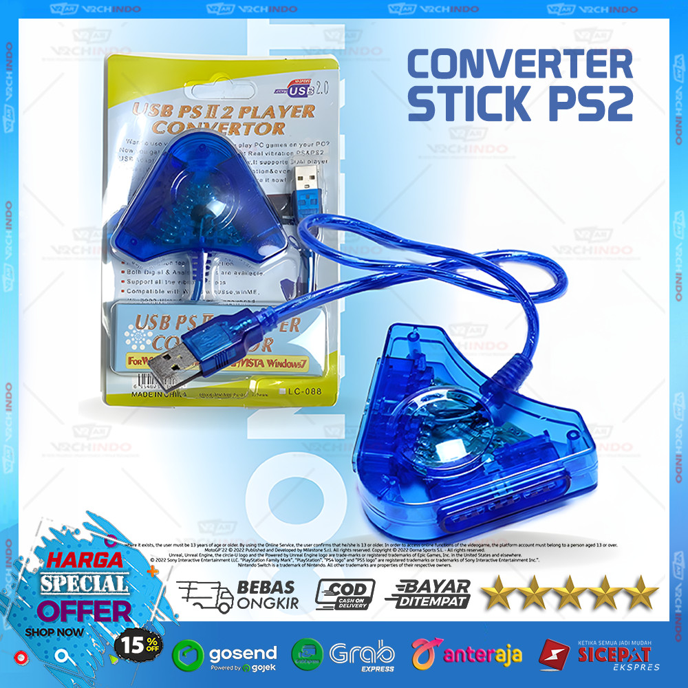 Converter Stik Stick PS2 Ke PS3 / Connector Stick PS ke PC & Laptop 