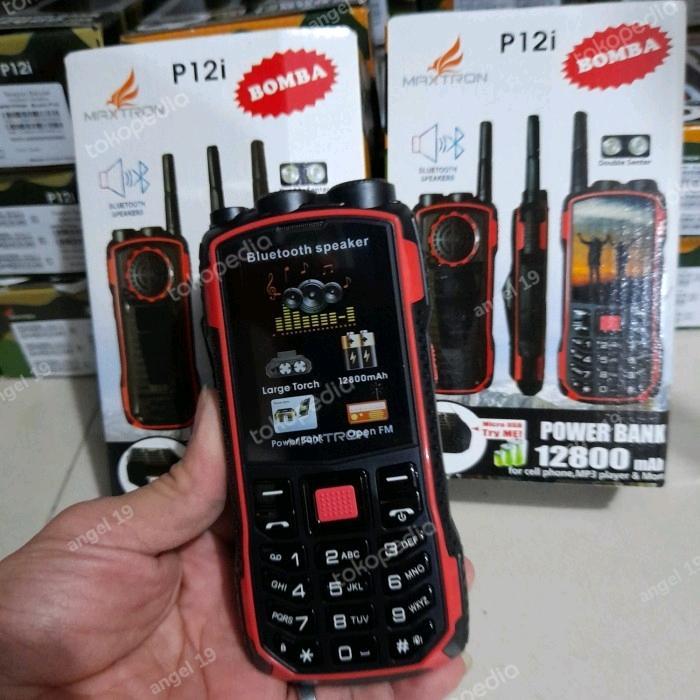 Mhola Mhol  -  HP GUNUNG MAXTRON BOMBA P12i BATERAI BESAR - Hitam  Terlaris Tbk