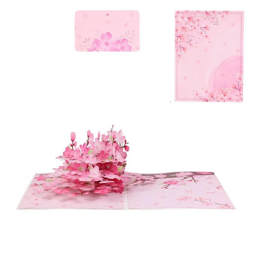 Creative Paper 3D Pop Up Card 3D Design Romantic Style Love Postcard Greeting Card Wedding