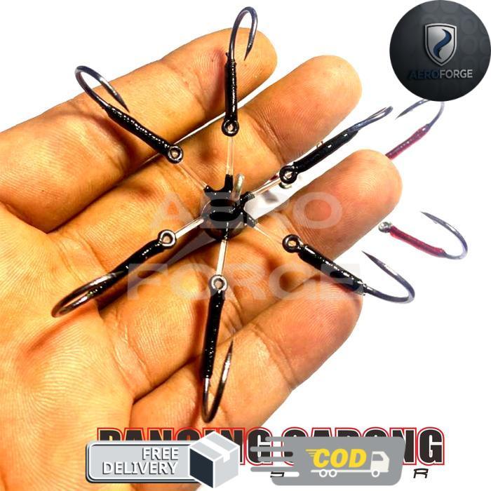 Mata kail 6 pancing garong spider untuk memancing ikan baronang kiper no 10 - HITAM