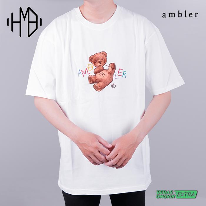Ambler Korea Hi Balloon Bear Oversized Tee White - M