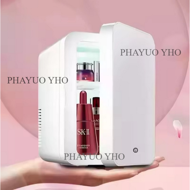 Kulkas Skincare Mini Fridge LED Mirror Cermin Kosmetik Portable Makeup Fridge Chiller Pendingin Peng