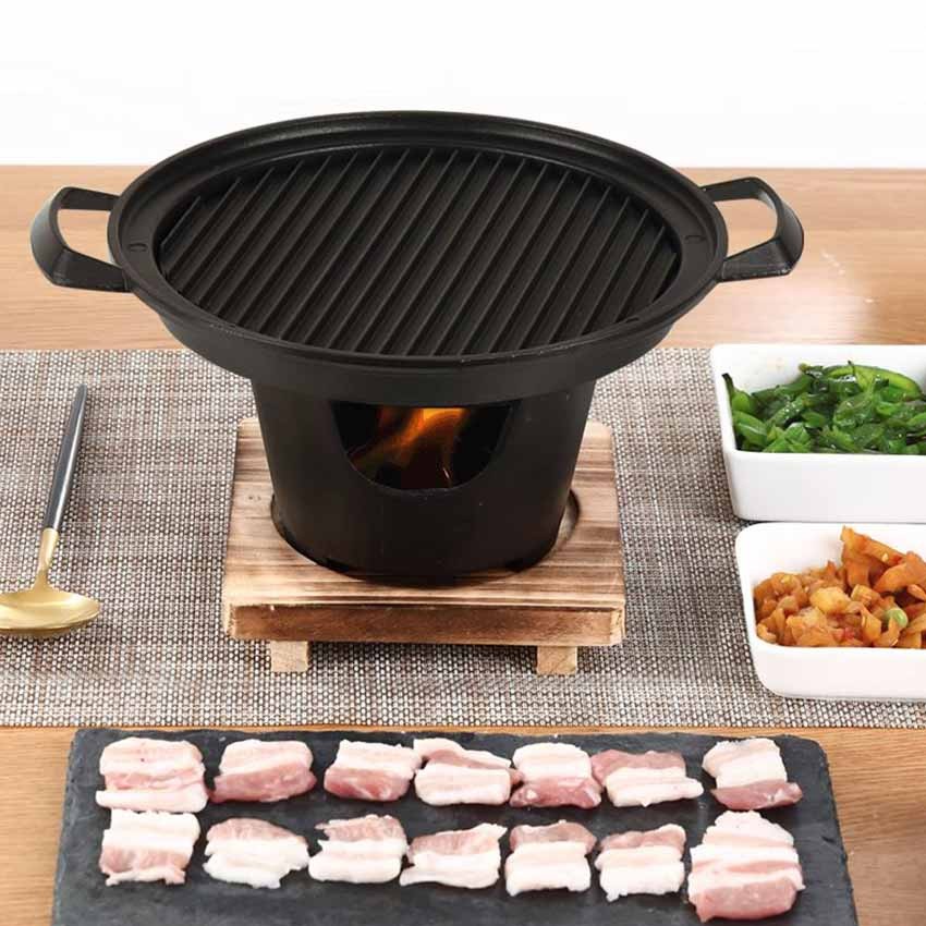 Alat Panggangan Arang Tungku BBQ Barbeque Meja Bulat Alat Panggang BBQ Japanese Grill Stove tungku a