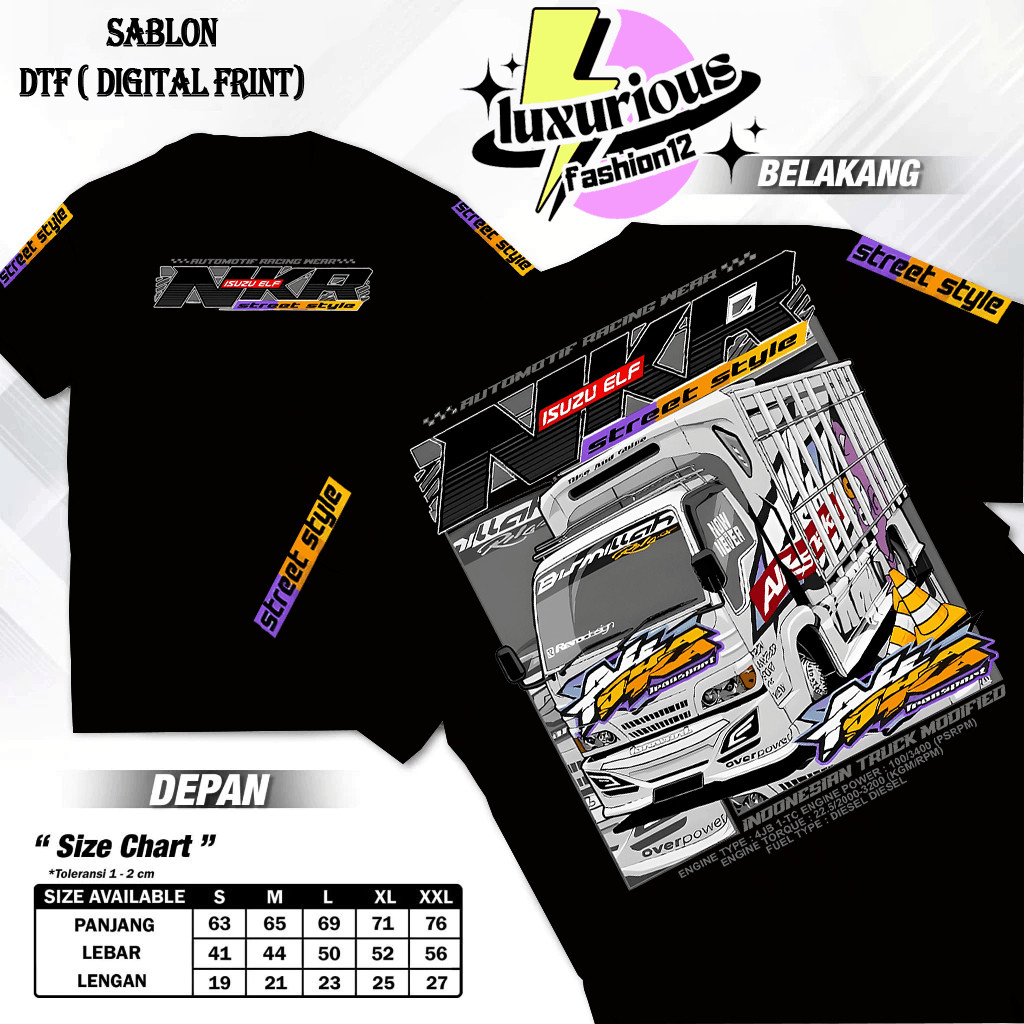 KAOS TRUK ELF RFR031 KAOS ISUZU ELF NKR TERLARIS KAOS ELF MACAN KAOS ZEROONE ZM020 KAOS PREMIUM KAOS