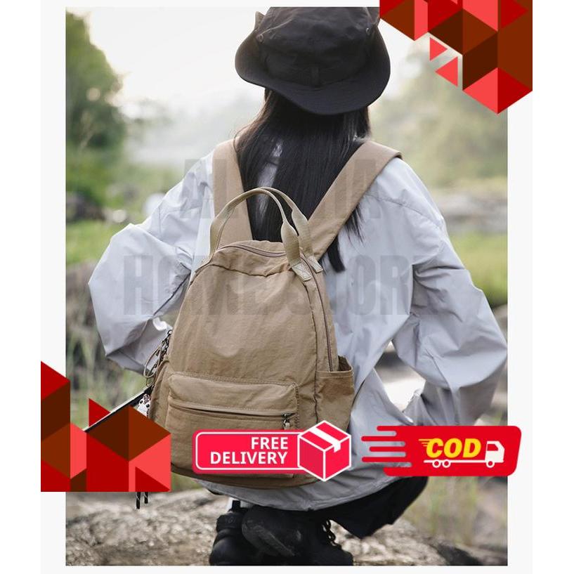 Mores Tas Ransel Olan Pria Wanita Parasut Anti Air Waterproof Ukuran Kecil Sedang Tas Traveling Petu