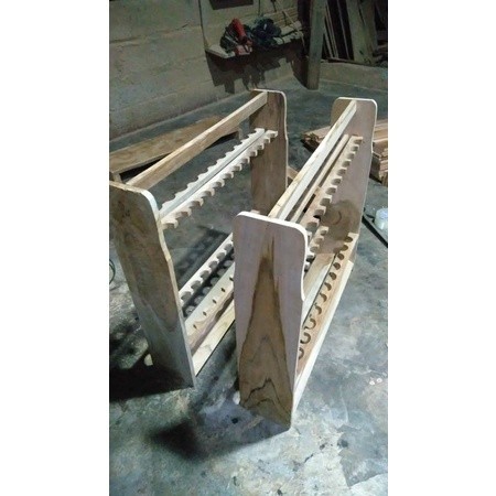 Rak Pancing Kayu Jati Isi 20 Rakitan