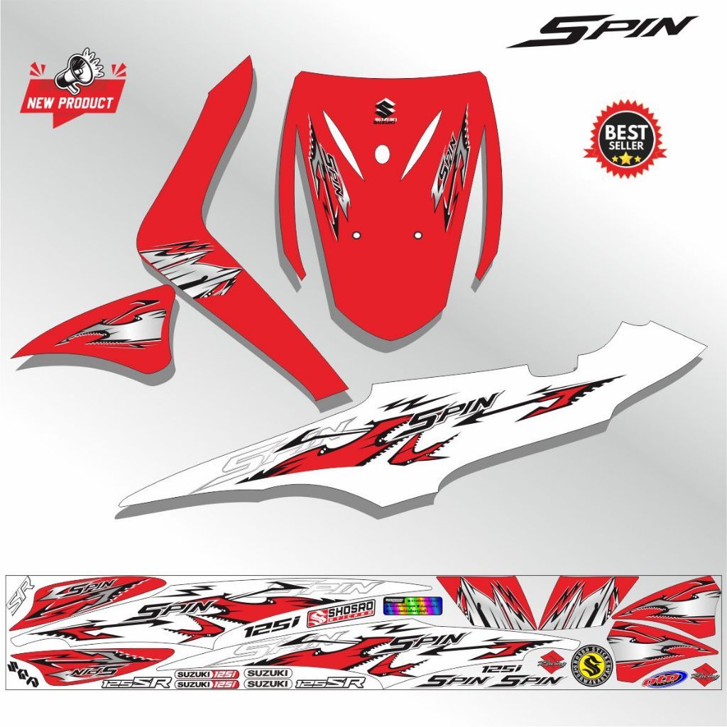 STRIPING SPIN 125 TERLARIS MOTIF BARU STIKER MOTOR SPIN STIKER MOTOR