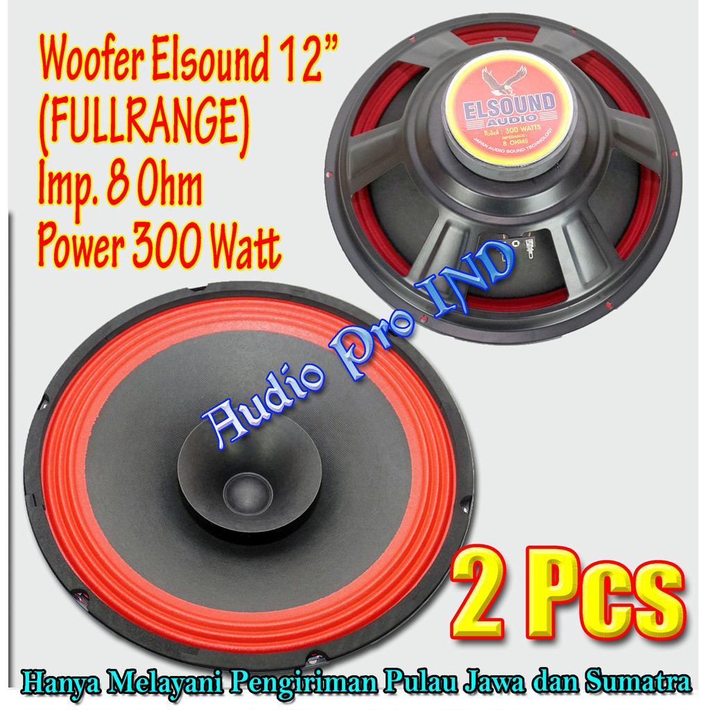 (2 Biji) Woofer 12" Elsound FULLRANGE / Speaker Bass 12 in / Woofer Speaker Elsound 12 Inch / Woofer