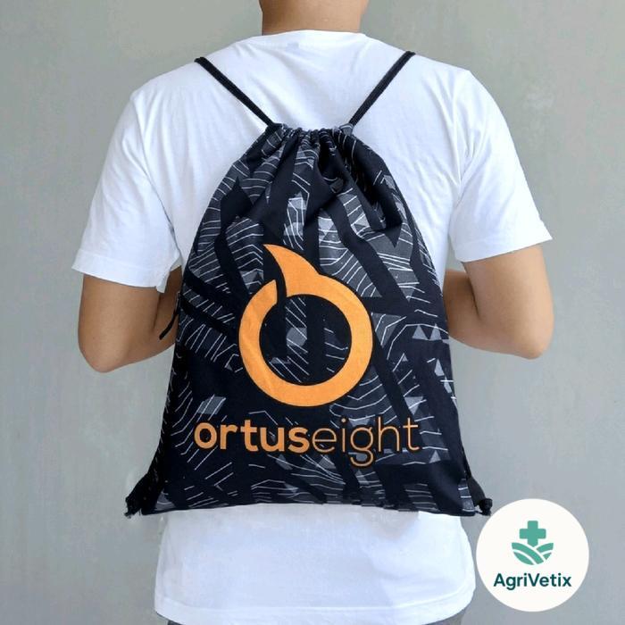 Tas Serut Olahraga Pria & Wanita Ortus Motif Woodie Grey Black - -, -