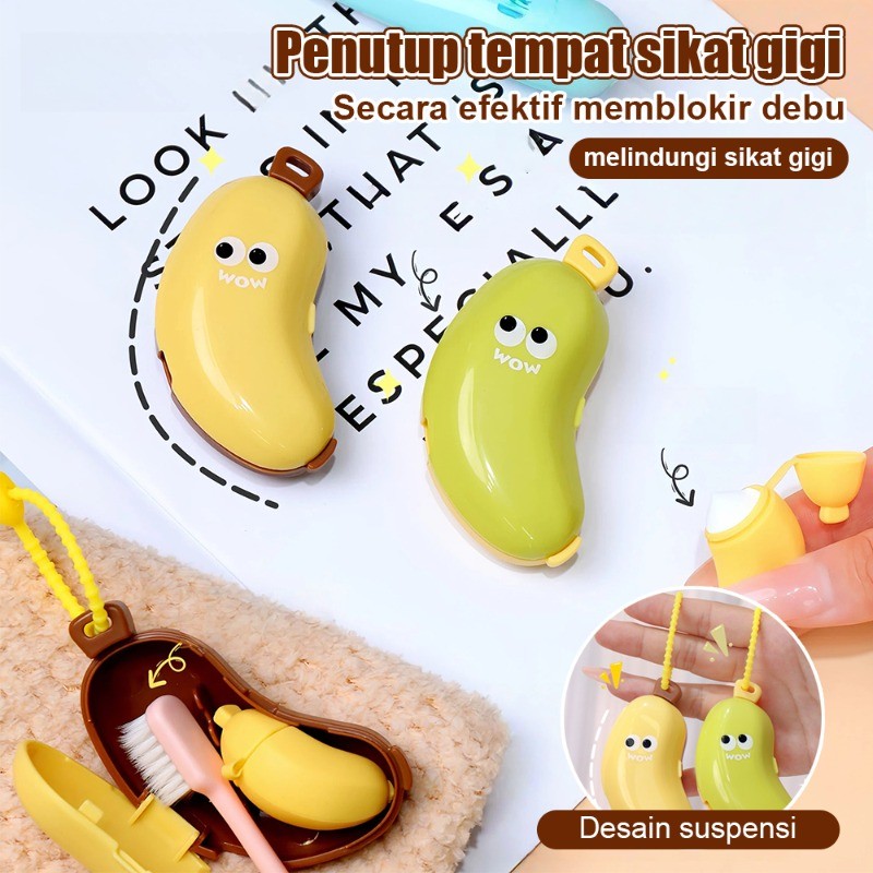 Gantungan Sikat Holder Pisang Traveling Odol Model Lucu Bentuk Anti Berantakan Anak Wadah
