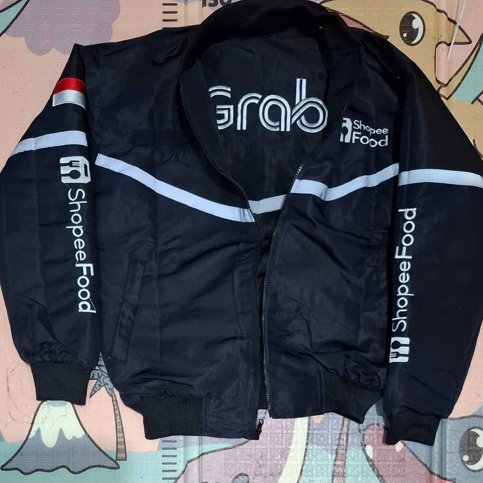 JAKET BLACK GRAB SOPI JAKET GRAB HITAM SOPI HITAM JAKET GRAB BOLAK BALIK SOPI HITAM SEMUA ANTI AIR B