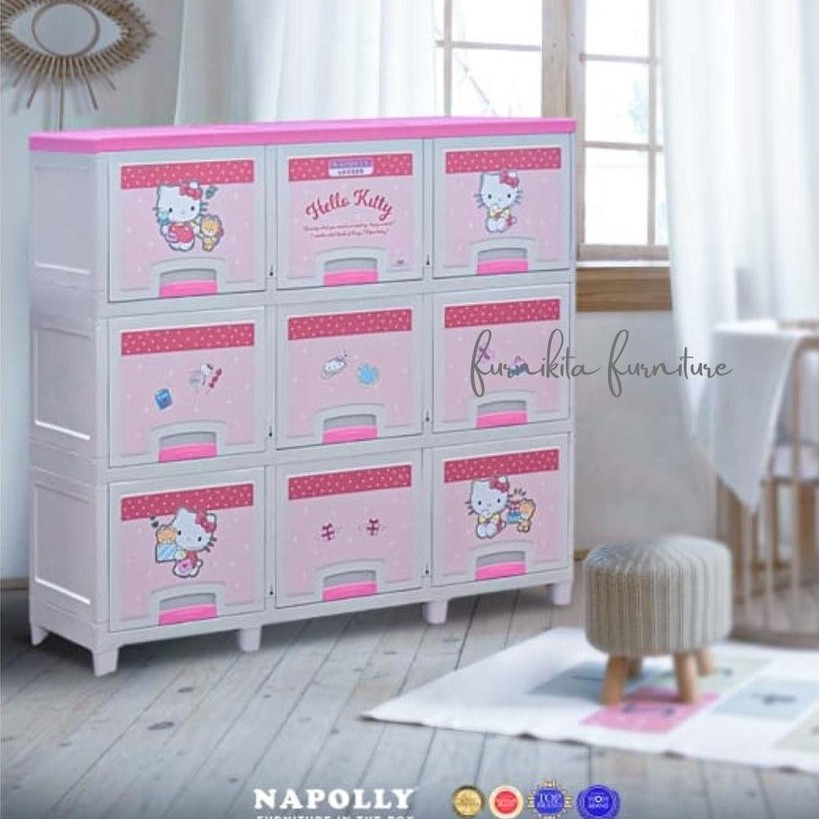 Lemari Pakaian Plastik Napolly Locker Box Hello Kitty