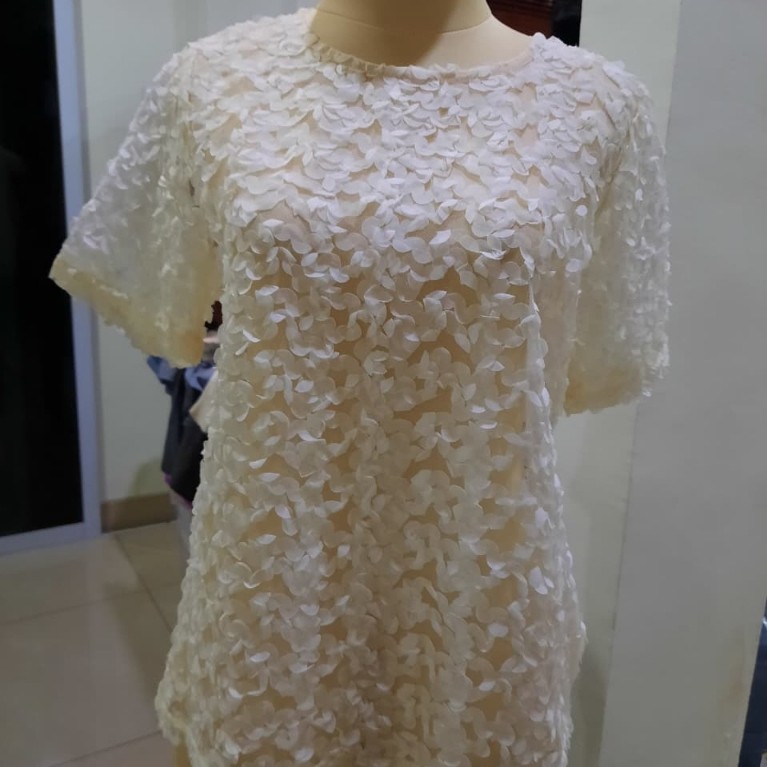 [Alien'sgecko] Atasan brokat transparan Outer brukat Blouse brokat sheer