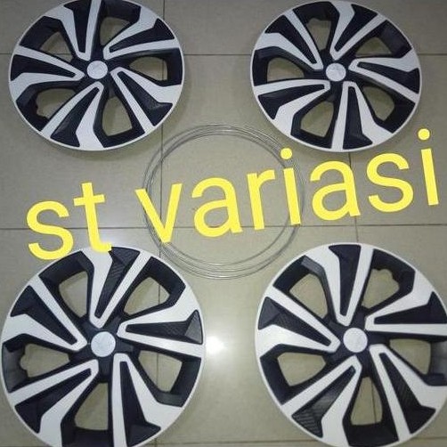 COVER DOP VELG RING 13 CARBON KOMB PUTIH MOBIL FUTURA READY STOCK