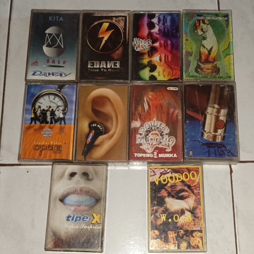 kaset DAWAY-Kita / EDANE-Time To Rock / MODERN GANK / MOLEK-Antara Cinta, Hati dan Jiwa / OPERA-Ling