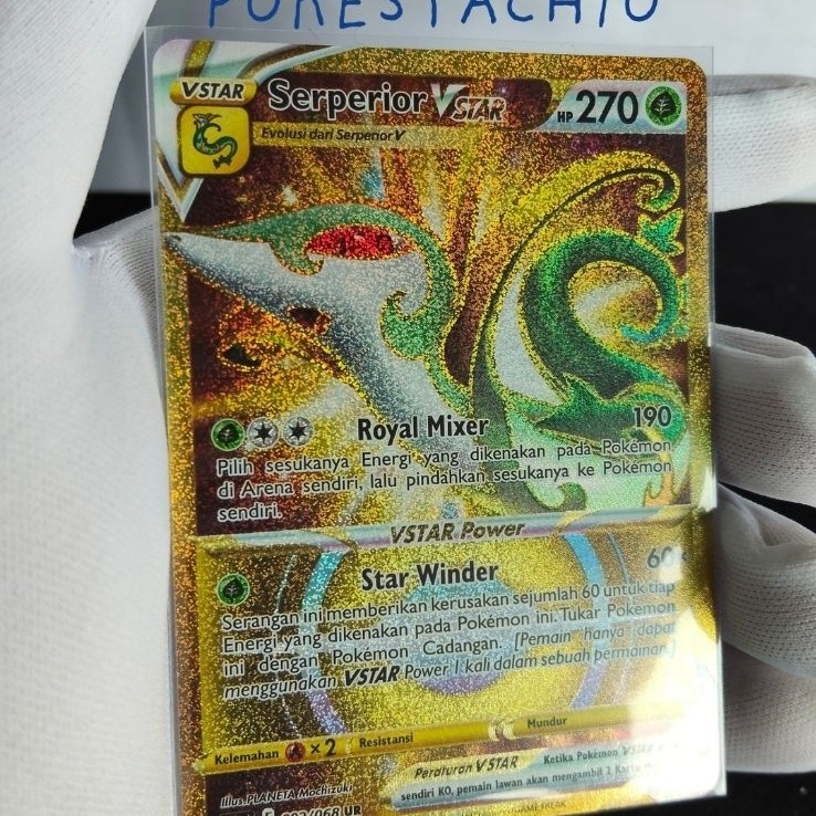 Serperior Vstar Gold, pokemon card, kartu pokemon