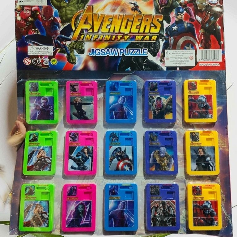 8×5cm / puzzle kotak besar karakter acak / mainan anak edukasi / puzzle geser
