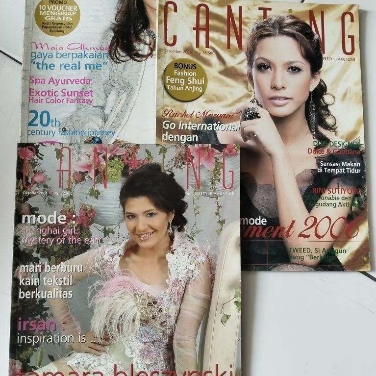 Majalah Bekas Majalah CANTING Tahun 2000an Cover Rachel Maryam, Tamara Bleszynki, Maia Estianty