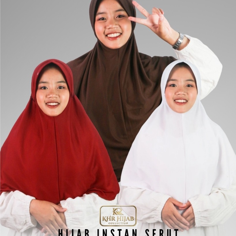 KHR - Kerudung Sekolah SD SMP SMA Hijab Instan Bergo Tali Kaos Rayon PE Adem