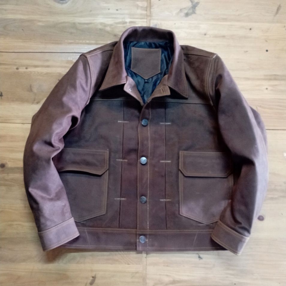 jaket kulit trucker type -2 size M