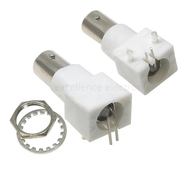 10sets BNC Monitoring Video Socket BNC Panel Holder Q9 Female PCB Board Horizontal Type with Nut Gas