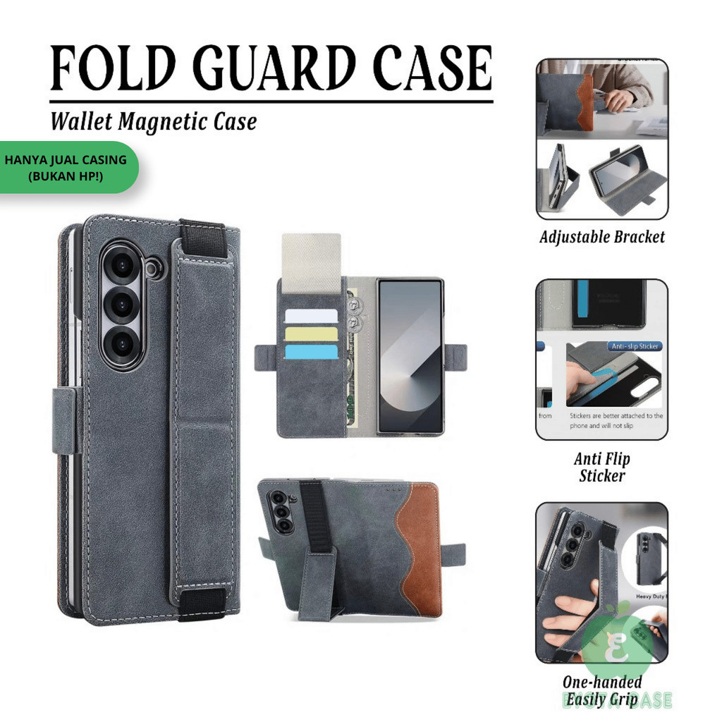 EY-268 FOLD GUARD WALLET LEATHER CASE UNTUK SAMSUNG GALAXY Z FOLD 5 Z FOLD 6 Z FOLD 7 / ZFOLD5 ZFOLD