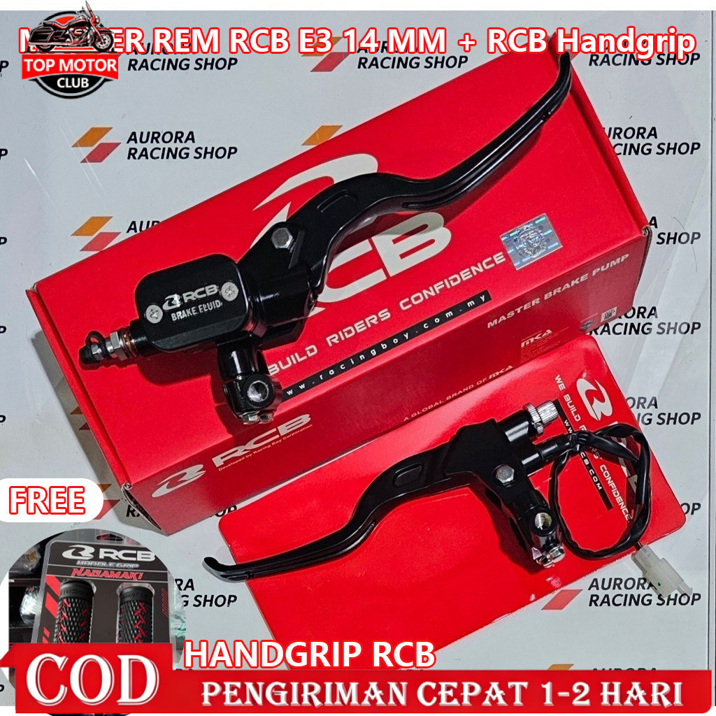 MASTER REM RCB E3 14 MM + RCB Handgrip & HANDLE RCB E2 REM / KOPLING ORIGINAL BLACK / SILVER