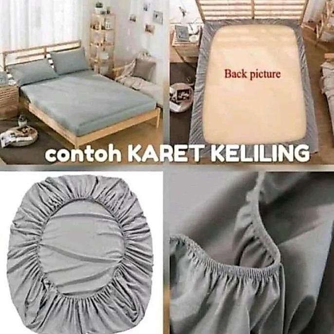 TERMURAH - SPREI KARET KELILING, SPREI KARET FULL,SPREI KARET ANTI GESER KING SIZE Katun