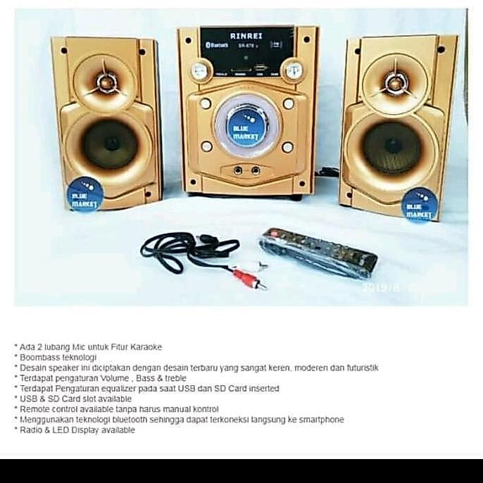 Promo Speaker Karaoke Rinrei Sr878D / St878W Bonus Mic Bluetooth Cod