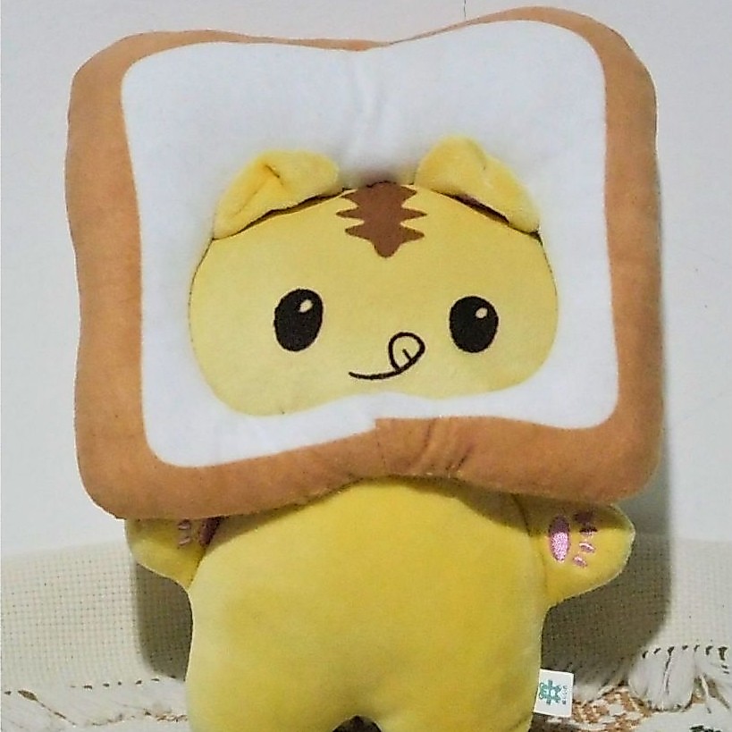 Boneka Kucing Roti Toast Plush Doll Lucu Preloved