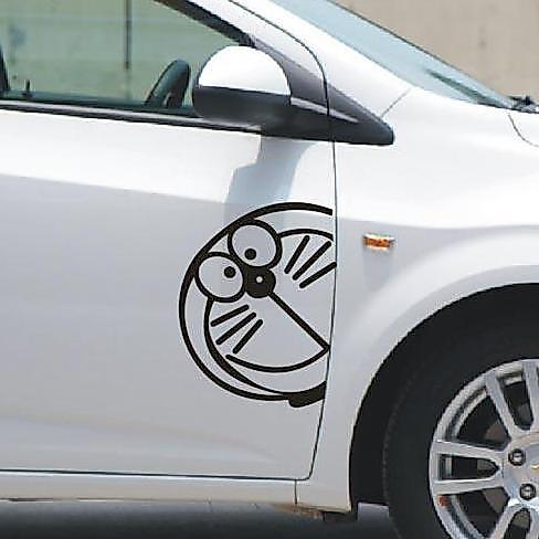 Aksesoris Stiker Mobil Kepala Doraemon Besar Pintu Car Decal Sticker