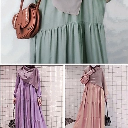 Hanum Dress Polos / Casandra Dress Rayon / Gamis Putih / Busui Friendly / Gamis Wanita Muslim /