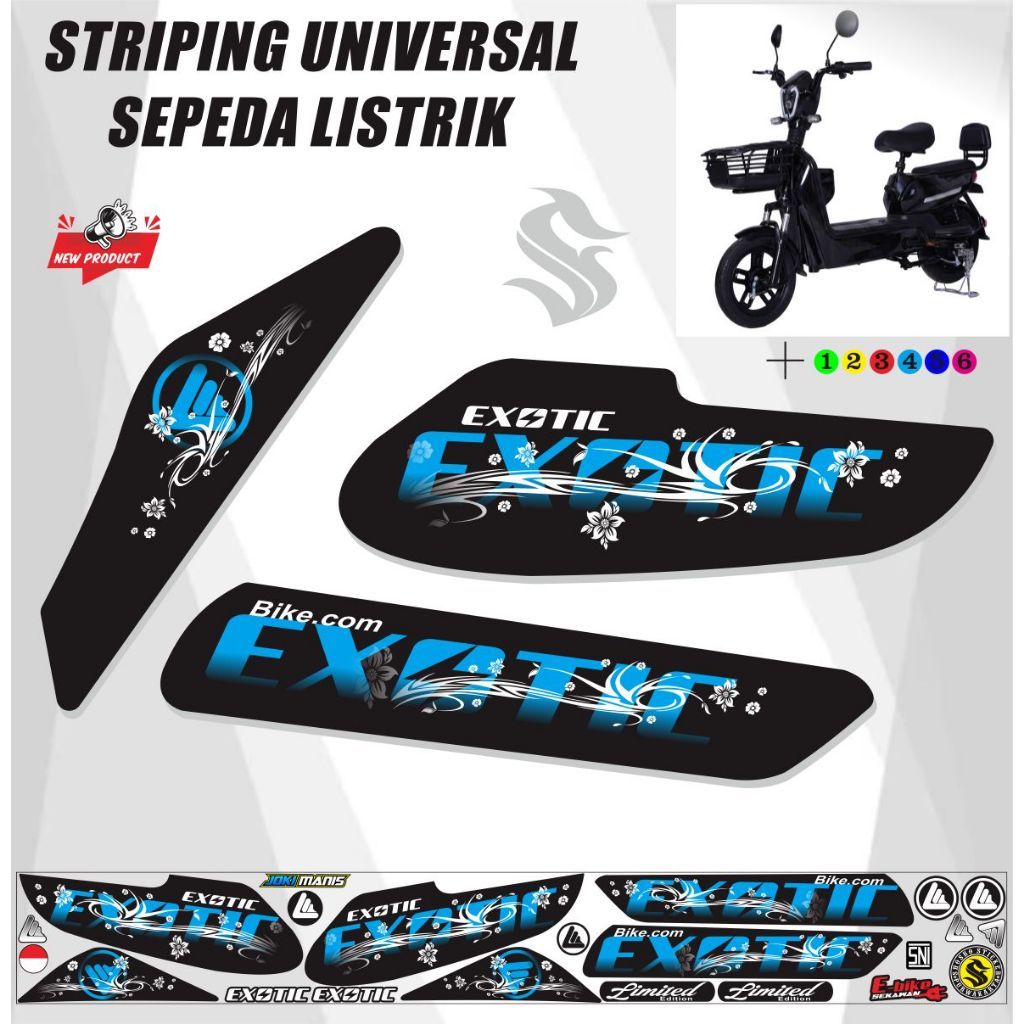 STICKER SEPEDA LISTRIK EXOTIC VARIASI / STRIPING SEPEDAH