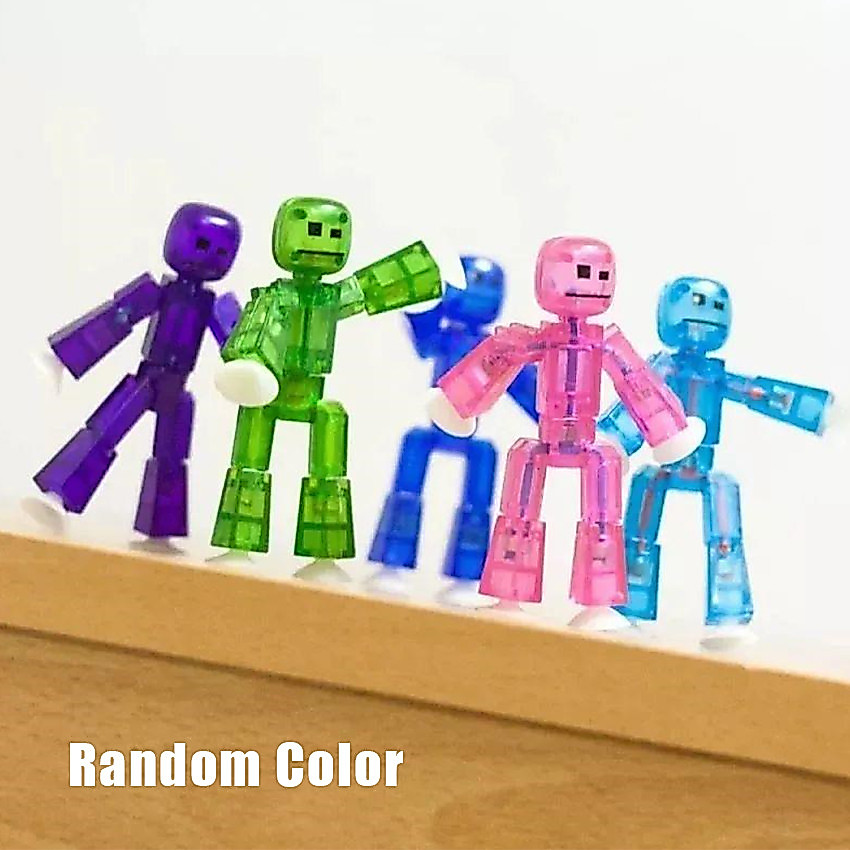 Figur Lentur Stikbot Multi-Sendi Anti Stress dengan Cangkir Hisap, Bisa Dibuat 100+ Pose untuk Maina