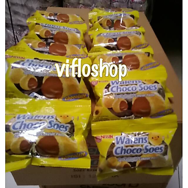 Nissin Walens Choco Soes (Soes Kering isi Coklat) Renceng (10 x 15 gram)