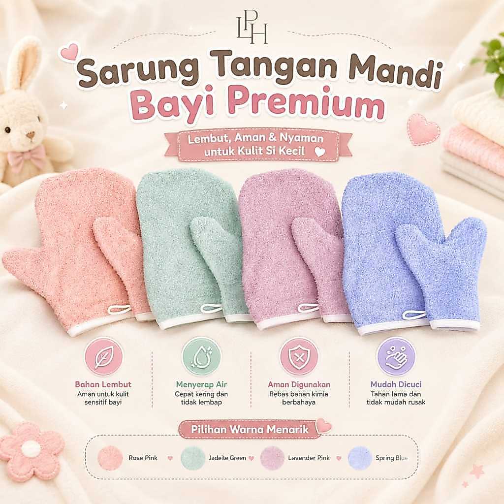 Washlap Jari Bayi Palmerhaus Bam & Boo Bamboo Washmitt 1 Pcs Waslap Jari Perlengkapan Baby Newborn