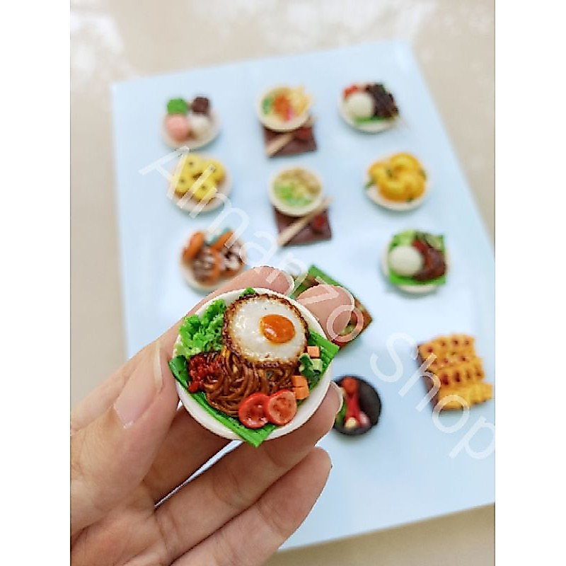 Merchendaisestar Miniatur Makanan Indonesia Magnet Kulkas Hiasan Tempelan Indomie Sate Mie Ayam Nasi