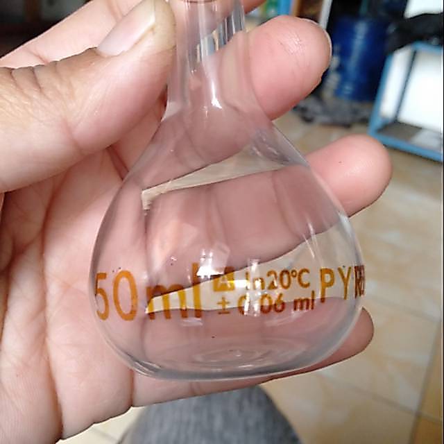 Labu ukur 50ml pyrex tahan panas