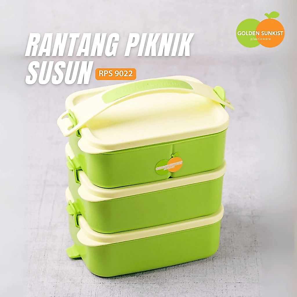 Golden Sunkist Rantang Piknik Plastik Susun RPS 9022 Mulya Jaya