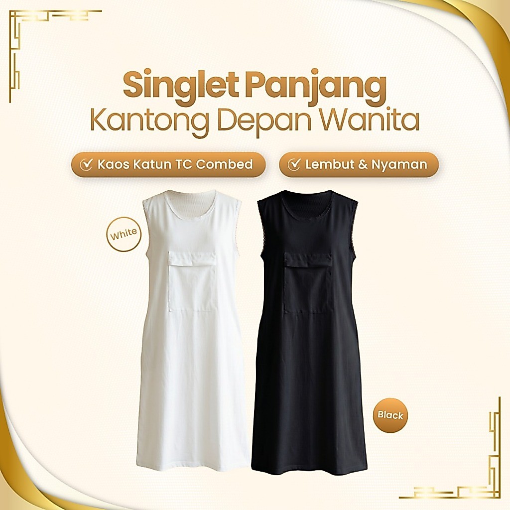 Singlet  gamis wanita/singlet gamis saku depan/ gamis HAJI DAN UMROH